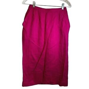 Vintage Evan Picone Pink High Waist Midi Skirt Size 12 USA ILGWU Union‎ Made